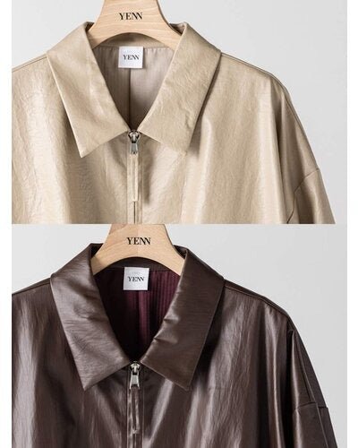 【YENN 26-27 WINTER/PRE-SPRING】LEATHER LIKE BLOUSON - 11月中旬頃発送 - Champdelarose