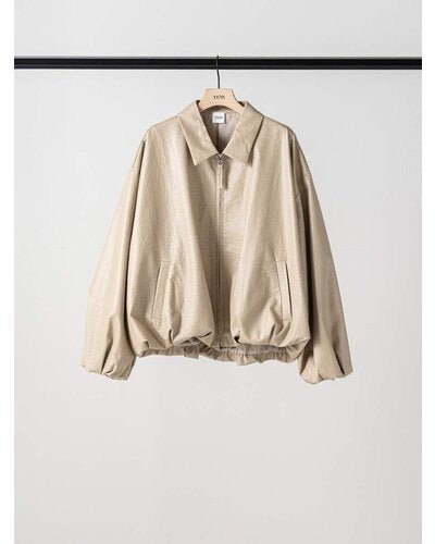 【YENN 26-27 WINTER/PRE-SPRING】LEATHER LIKE BLOUSON - 11月中旬頃発送 - Champdelarose