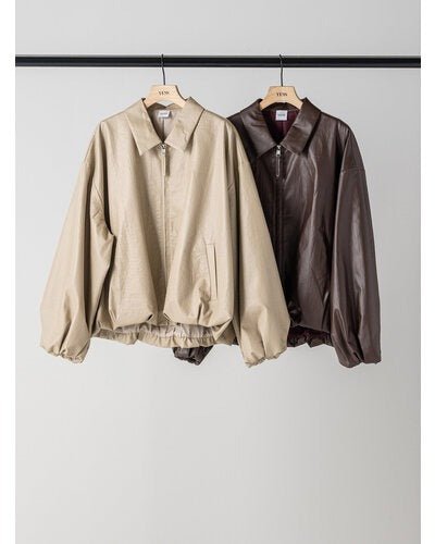 【YENN 26-27 WINTER/PRE-SPRING】LEATHER LIKE BLOUSON - 11月中旬頃発送 - Champdelarose