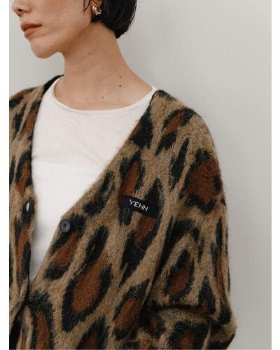 【YENN 26-27 WINTER/PRE-SPRING】LEOPARD V NECK CD - 11月中旬頃発送 - Champdelarose