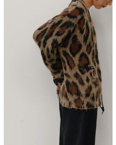 【YENN 26-27 WINTER/PRE-SPRING】LEOPARD V NECK CD - 11月中旬頃発送 - Champdelarose