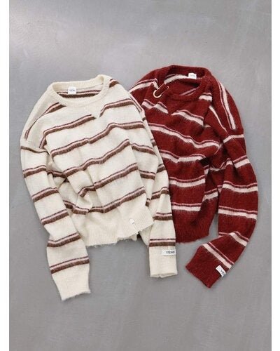 【YENN 26-27 WINTER/PRE-SPRING】MULTI STRIPE KNIT PO - 11月中旬頃発送 - Champdelarose