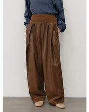 【YENN 26-27 WINTER/PRE-SPRING】RIB FAUX LEATHER PT - 11月中旬頃発送 - Champdelarose
