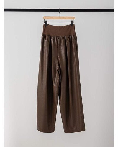 【YENN 26-27 WINTER/PRE-SPRING】RIB FAUX LEATHER PT - 11月中旬頃発送 - Champdelarose