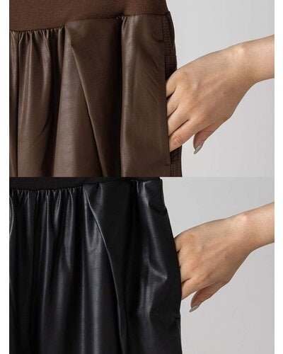 【YENN 26-27 WINTER/PRE-SPRING】RIB FAUX LEATHER PT - 11月中旬頃発送 - Champdelarose