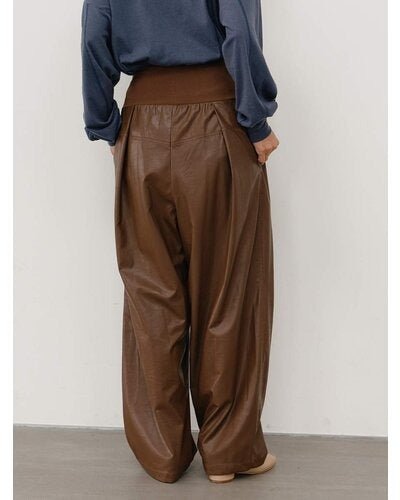 【YENN 26-27 WINTER/PRE-SPRING】RIB FAUX LEATHER PT - 11月中旬頃発送 - Champdelarose