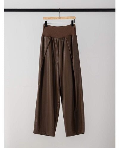 【YENN 26-27 WINTER/PRE-SPRING】RIB FAUX LEATHER PT - 11月中旬頃発送 - Champdelarose