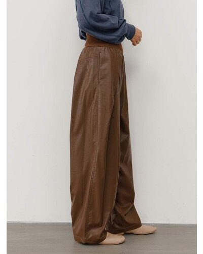 【YENN 26-27 WINTER/PRE-SPRING】RIB FAUX LEATHER PT - 11月中旬頃発送 - Champdelarose