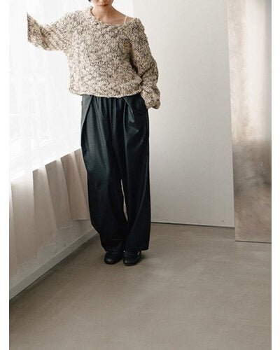【YENN 26-27 WINTER/PRE-SPRING】RIB FAUX LEATHER PT - 11月中旬頃発送 - Champdelarose
