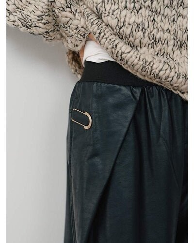 【YENN 26-27 WINTER/PRE-SPRING】RIB FAUX LEATHER PT - 11月中旬頃発送 - Champdelarose