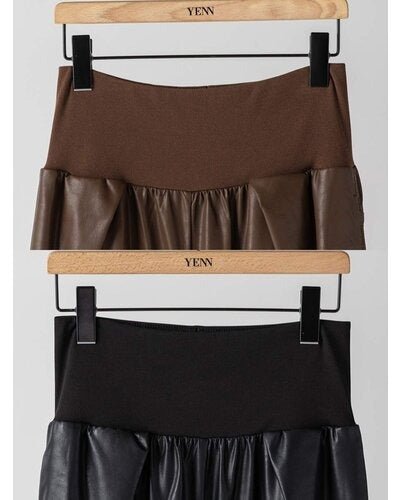 【YENN 26-27 WINTER/PRE-SPRING】RIB FAUX LEATHER PT - 11月中旬頃発送 - Champdelarose