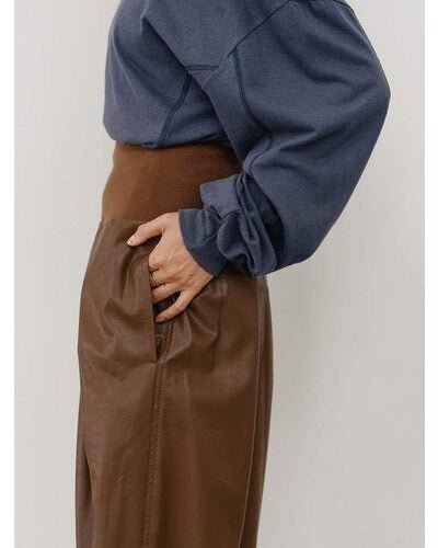 【YENN 26-27 WINTER/PRE-SPRING】RIB FAUX LEATHER PT - 11月中旬頃発送 - Champdelarose