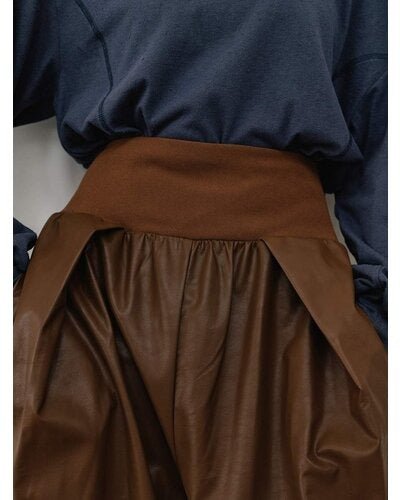 【YENN 26-27 WINTER/PRE-SPRING】RIB FAUX LEATHER PT - 11月中旬頃発送 - Champdelarose