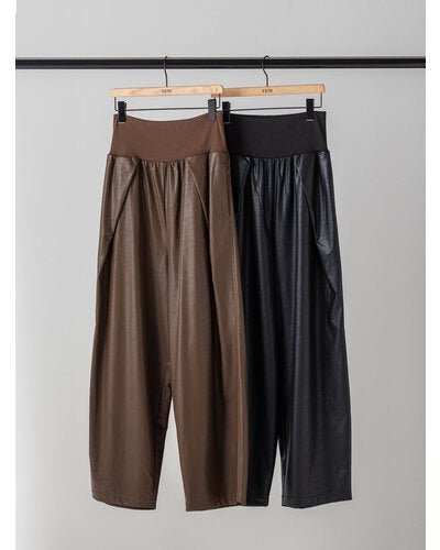 【YENN 26-27 WINTER/PRE-SPRING】RIB FAUX LEATHER PT - 11月中旬頃発送 - Champdelarose