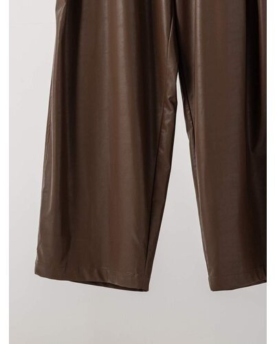 【YENN 26-27 WINTER/PRE-SPRING】RIB FAUX LEATHER PT - 11月中旬頃発送 - Champdelarose