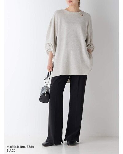 【YENN 26-27 WINTER/PRE-SPRING】SIDE SLIT SLACKS - 10月中旬頃発送 - Champdelarose
