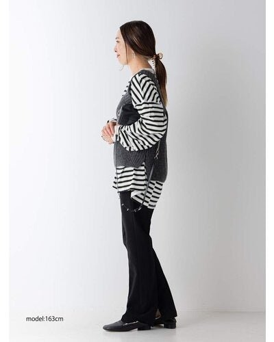 【YENN 26-27 WINTER/PRE-SPRING】STRIPE FORM LONG T - 10月中旬頃発送 - Champdelarose