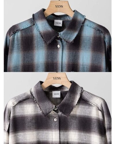 【YENN 26-27 WINTER/PRE-SPRING】WASHED PLAID SHIRT - 11月中旬頃発送 - Champdelarose