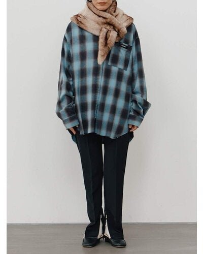 【YENN 26-27 WINTER/PRE-SPRING】WASHED PLAID SHIRT - 11月中旬頃発送 - Champdelarose