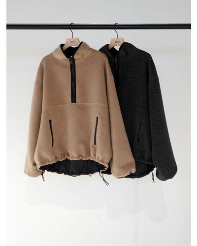 再販✨【YENN】SHAGGY HALF ZIP JK - 11月中旬頃発送 - Champdelarose